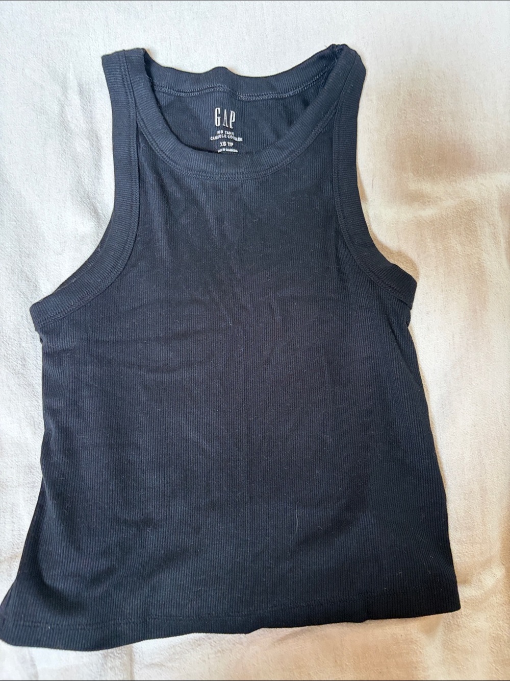 GAP Women's Black Ribbed Sleeveless Tank